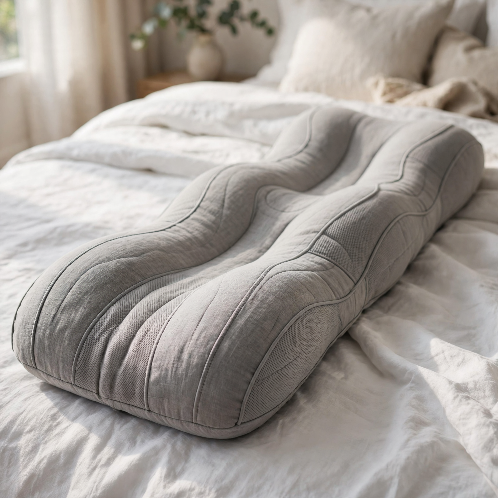 Almohada Corporal Ergonómica Snuggi™ | Alineación y Descanso Lateral en uso